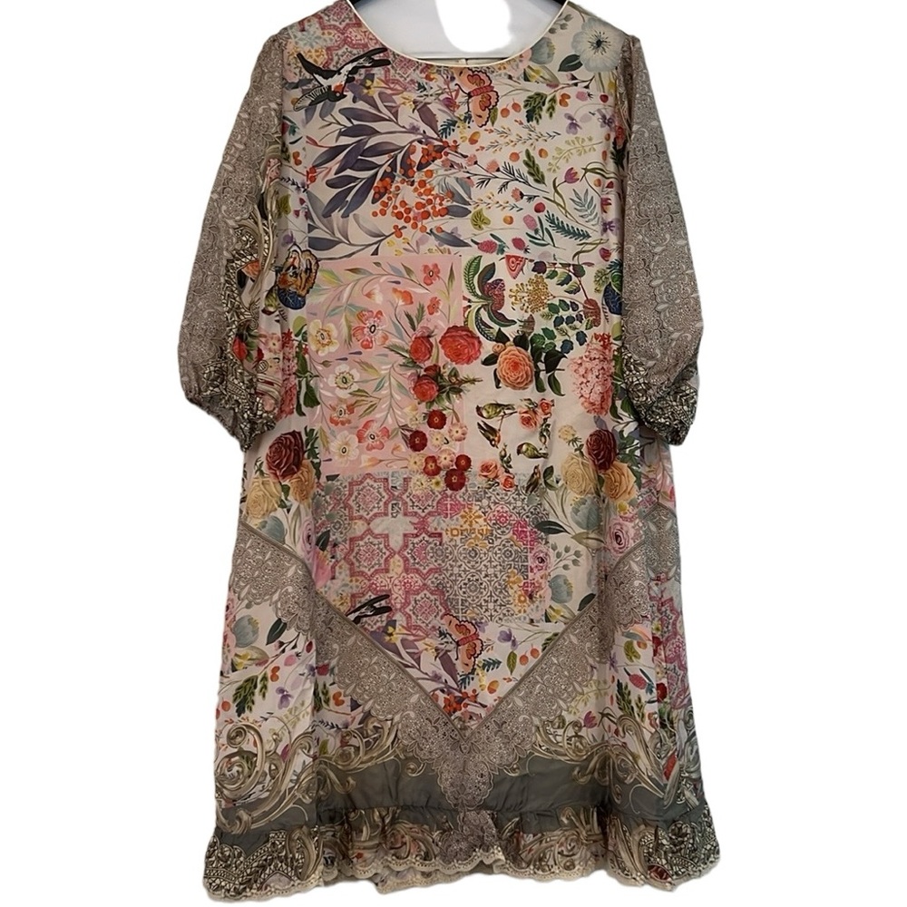 HPx3🔥🔥 NWT Johnny Was 💯 silk dress. Gorgeous floaty floral for summer fun.